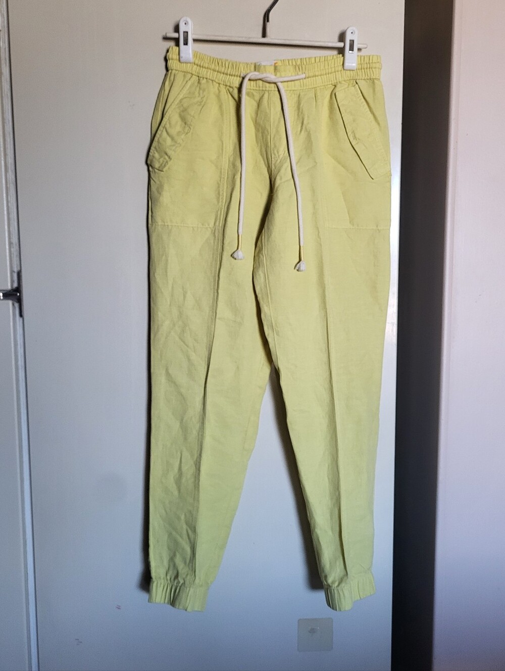 C&C California Bright buttery yellow  linen & lyocell joggers
